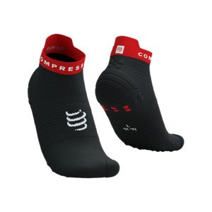 COMPRESSPORT Cyklistické ponožky kotníkové - PRO RACING V4.0 RUN LOW - černá/červená 45-48