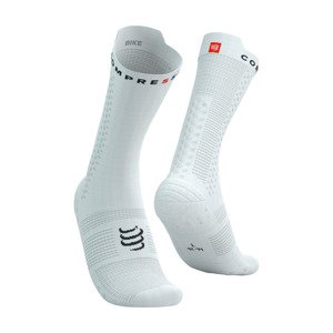 COMPRESSPORT Cyklistické ponožky klasické - PRO RACING V4.0 BIKE - bílá 39-41