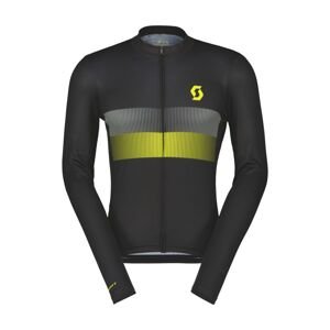 SCOTT Cyklistický dres s dlouhým rukávem letní - RC TEAM 10 - černá/žlutá XL