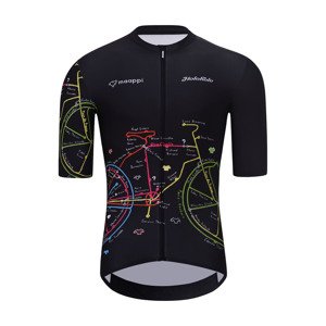 HOLOKOLO Cyklistický dres s krátkým rukávem - MAAPPI DARK - černá/vícebarevná XL