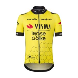 AGU Cyklistický dres s krátkým rukávem - REPLICA VISMA | LEASE A BIKE K 2024 - žlutá/černá 152 cm