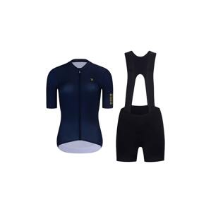 HOLOKOLO Cyklistický krátký dres a krátké kalhoty - VICTORIOUS GOLD LADY - černá/modrá