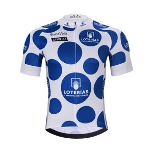 BONAVELO Cyklistický dres s krátkým rukávem - LA VUELTA - bílá/modrá 6XL