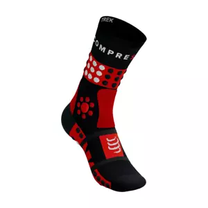 COMPRESSPORT Cyklistické ponožky klasické - TREKKING - černá/červená