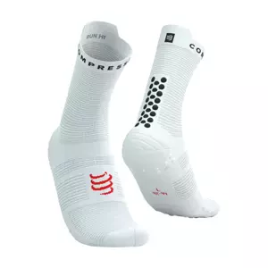 COMPRESSPORT Cyklistické ponožky klasické - PRO RACING V4.0 RUN - bílá/černá 45-48
