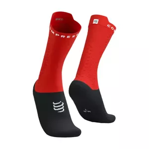 COMPRESSPORT Cyklistické ponožky klasické - PRO RACING V4.0 BIKE - černá/červená