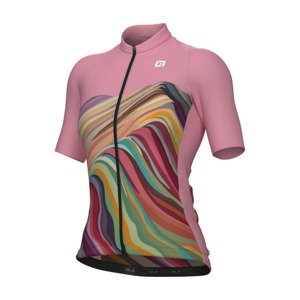 ALÉ Cyklistický dres s krátkým rukávem - PR-E RAINBOW - růžová