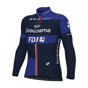 ALÉ Cyklistický dres s dlouhým rukávem zimní - GROUPAMA FDJ 2024 - modrá