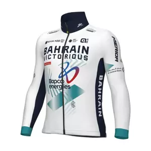 ALÉ Cyklistická zateplená bunda - BAHRAIN VICTORIOUS 2024 - bílá/modrá XL