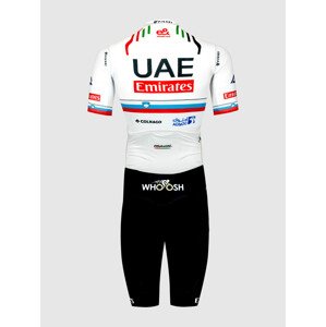 PISSEI Cyklistická kombinéza - UAE TEAM EMIRATES 2024 SLOVENIA CHAMPION - bílá/černá XL