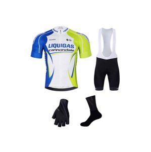 BONAVELO Cyklistický mega set - LIQUIGAS CANNONDALE - černá/zelená/bílá/modrá