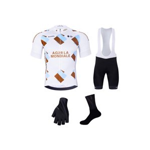 BONAVELO Cyklistický mega set - AG2R LA MONDIALE - černá/vícebarevná/bílá