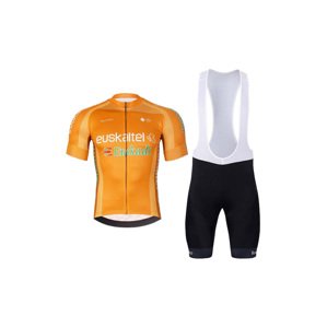 BONAVELO Cyklistický krátký dres a krátké kalhoty - EUSKALTEL - EUSKADI - černá/oranžová