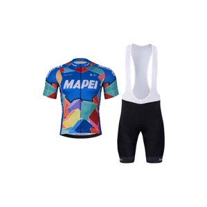 BONAVELO Cyklistický krátký dres a krátké kalhoty - MAPEI - modrá/černá