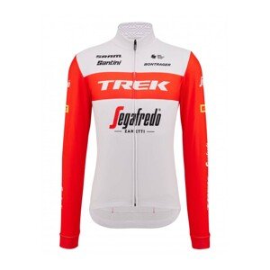 SANTINI Cyklistický dres s dlouhým rukávem zimní - TREK SEGAFREDO 2023 WINTER - červená/bílá 2XL