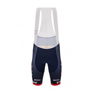 SANTINI Cyklistické kalhoty krátké s laclem - TREK SEGAFREDO 2023 ORIGINAL - modrá/červená M