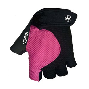 HAVEN Cyklistické rukavice krátkoprsté - KIOWA SHORT - černá/růžová L