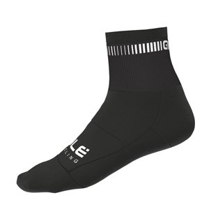 ALÉ Cyklistické ponožky klasické - LOGO Q-SKIN  - černá/bílá M