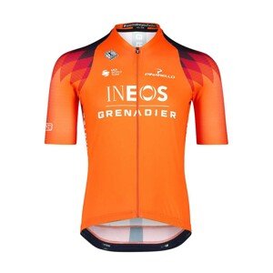 BIORACER Cyklistický dres s krátkým rukávem - INEOS GRENADIERS 2023 ICON TRAINING - oranžová/modrá XL