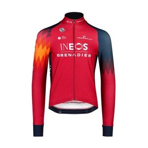 BIORACER Cyklistická zateplená bunda - INEOS GRENADIERS 2023 ICON TEMPEST RACE - červená/modrá XL