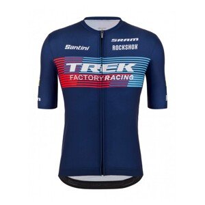 SANTINI Cyklistický dres s krátkým rukávem - TREK 2023 FACTORY RACING - modrá XL