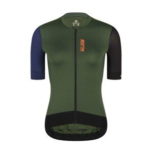 MONTON Cyklistický dres s krátkým rukávem - TRAVELER EVO LADY - černá/modrá/zelená