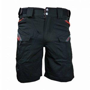 HAVEN Cyklistické kalhoty krátké bez laclu - CUBES BLACKIES - červená/černá S
