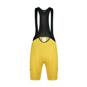 MONTON Cyklistické kalhoty krátké s laclem - SKULL LADY - žlutá XS