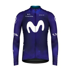 GOBIK Cyklistický dres s dlouhým rukávem zimní - MOVISTAR 2023 PACER - modrá/bílá M