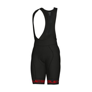 ALÉ Cyklistické kalhoty krátké s laclem - STRADA - černá/červená XL