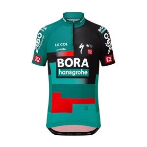 LE COL Cyklistický dres s krátkým rukávem - BORA HANSGROHE 23 K - zelená/šedá 8-9Y
