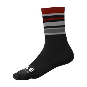 ALÉ Cyklistické ponožky klasické - STRIPES - černá/bordó 44-47