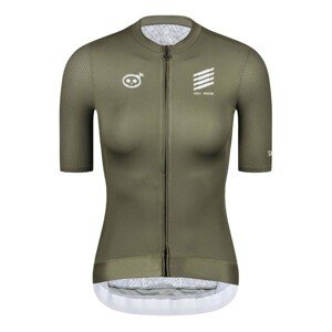 MONTON Cyklistický dres s krátkým rukávem - SKULL ZEUS LADY - zelená/bílá M