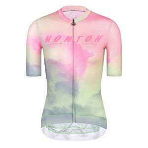 MONTON Cyklistický dres s krátkým rukávem - MORNINGGLOW LADY - světle zelená/růžová/fialová