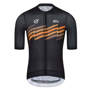 MONTON Cyklistický dres s krátkým rukávem - SKULL THUNDER - šedá/oranžová