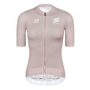MONTON Cyklistický dres s krátkým rukávem - SKULL ZEUS LADY - růžová/bílá