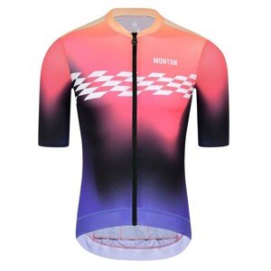 MONTON Cyklistický dres s krátkým rukávem - CARDIN - fialová/černá/růžová S