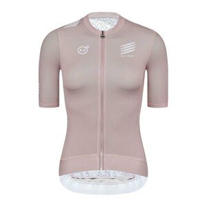 MONTON Cyklistický dres s krátkým rukávem - SKULL HOLIDAY LADY - růžová/bílá XS