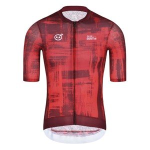 MONTON Cyklistický dres s krátkým rukávem - SKULL SMEARSPACE - červená L