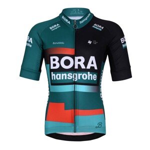 BONAVELO Cyklistický dres s krátkým rukávem - BORA 2023 KIDS - zelená/černá/červená