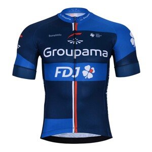 BONAVELO Cyklistický dres s krátkým rukávem - GROUPAMA FDJ 2023 - bílá/modrá/červená 4XL