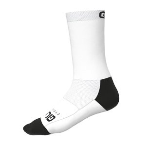 ALÉ Cyklistické ponožky klasické - TEAM  - bílá M