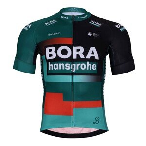 BONAVELO Cyklistický dres s krátkým rukávem - BORA 2023 - zelená/černá/červená XL