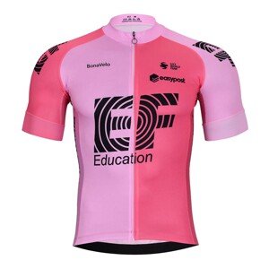 BONAVELO Cyklistický dres s krátkým rukávem - EDUCATION-EASYPOST 2 - růžová/černá 3XL