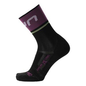 UYN Cyklistické ponožky klasické - ONE LIGHT LADY - černá/fialová 35-36