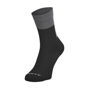 SCOTT Cyklistické ponožky klasické - BLOCK STRIPE CREW - šedá/černá 45-47
