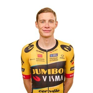 AGU Cyklistický dres s krátkým rukávem - JUMBO-VISMA 2023 JONAS VINGEGAARD - žlutá/černá XL