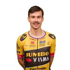 AGU Cyklistický dres s krátkým rukávem - JUMBO-VISMA 2023 PRIMOZ ROGLIC - žlutá/černá S