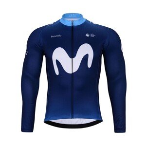 BONAVELO Cyklistický dres s dlouhým rukávem zimní - MOVISTAR 2023 WINTER - modrá/bílá 4XL
