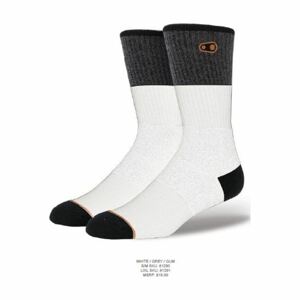 CRANKBROTHERS Cyklistické ponožky klasické - ICON MTB 9'' - bílá/šedá